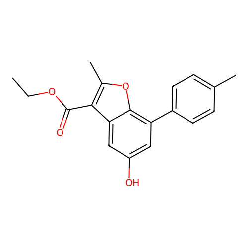 Ethyl 5-hydroxy-2-methyl-7-(4-methylphenyl)-1-benzofuran-3-carboxylate structure