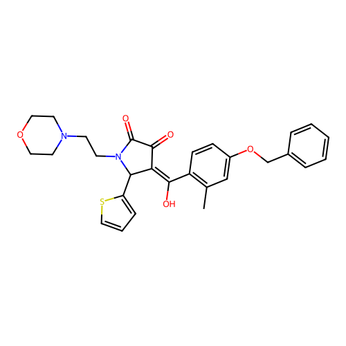 4-[4-(BENZYLOXY)-2-METHYLBENZOYL]-3-HYDROXY-1-[2-(4-MORPHOLINYL)ETHYL]-5-(2-THIENYL)-1,5-DIHYDRO-2H-PYRROL-2-ONE structure
