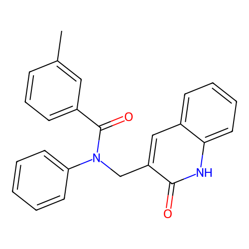 3-methyl-N-[(2-oxo-1H-quinolin-3-yl)methyl]-N-phenylbenzamide structure