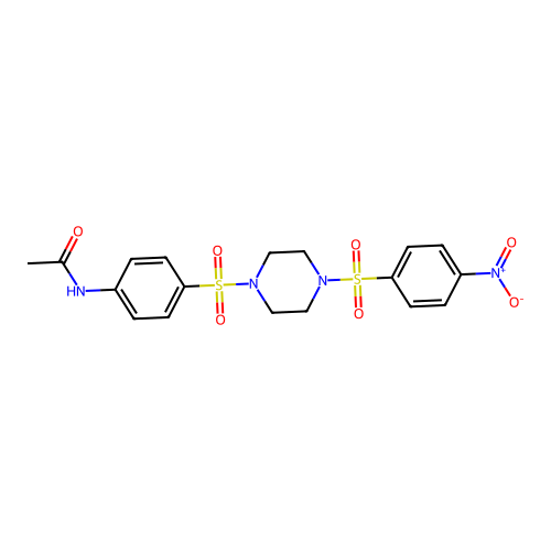 N-(4-((4-((4-nitrophenyl)sulfonyl)piperazin-1-yl)sulfonyl)phenyl)acetamide structure