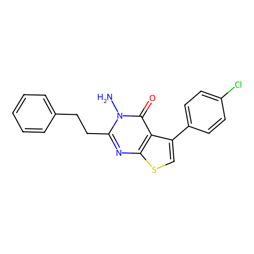 3-amino-5-(4-chlorophenyl)-2-(2-phenylethyl)thieno[2,3-d]pyrimidin-4(3H)-one structure