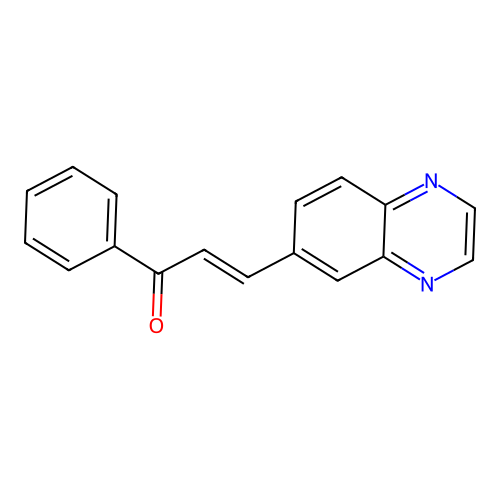 Phenyl-3-(quinoxalin-6-yl)prop-2-en-1-one structure