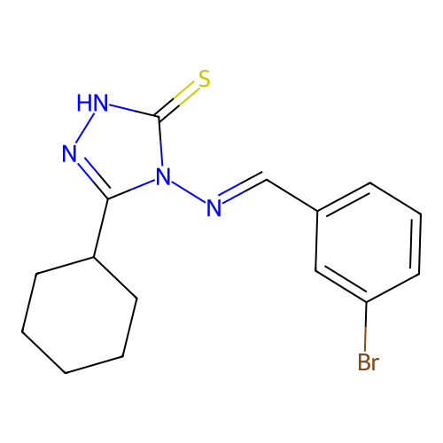 4-{[(E)-(3-bromophenyl)methylidene]amino}-5-cyclohexyl-4H-1,2,4-triazole-3-thiol structure