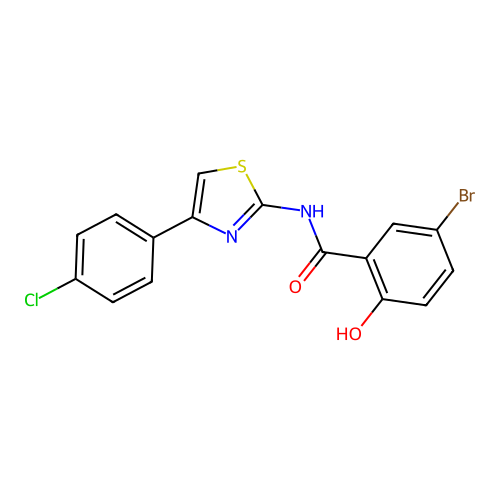5-bromo-N-[4-(4-chlorophenyl)-1,3-thiazol-2-yl]-2-hydroxybenzamide structure