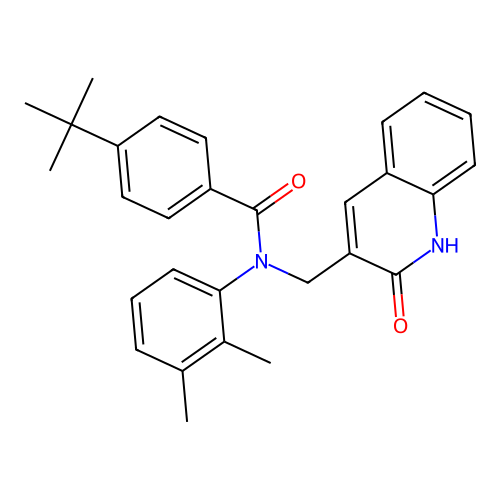 4-tert-butyl-N-(2,3-dimethylphenyl)-N-[(2-oxo-1H-quinolin-3-yl)methyl]benzamide structure