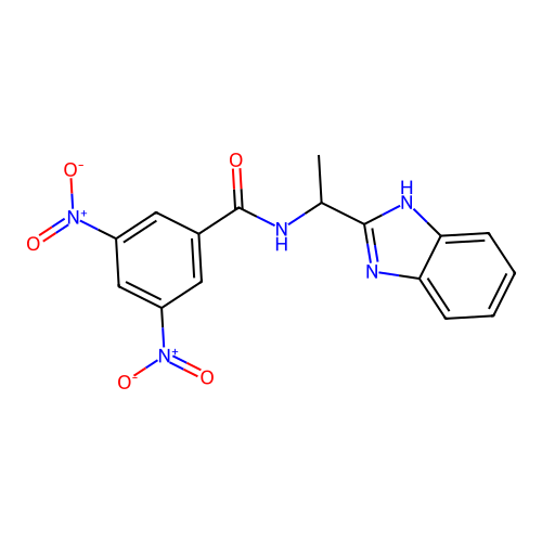 N-[1-(1H-benzimidazol-2-yl)ethyl]-3,5-dinitrobenzamide structure