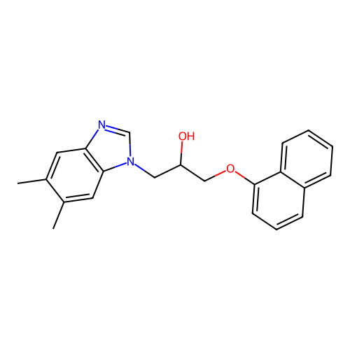1-(5,6-dimethyl-1H-benzimidazol-1-yl)-3-(naphthalen-1-yloxy)propan-2-ol structure