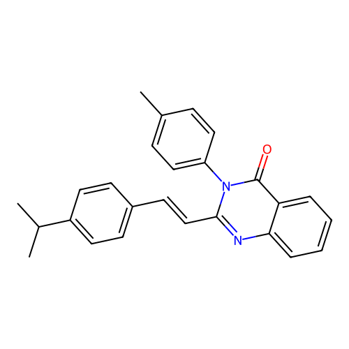 3-(4-methylphenyl)-2-{(E)-2-[4-(propan-2-yl)phenyl]ethenyl}quinazolin-4(3H)-one structure