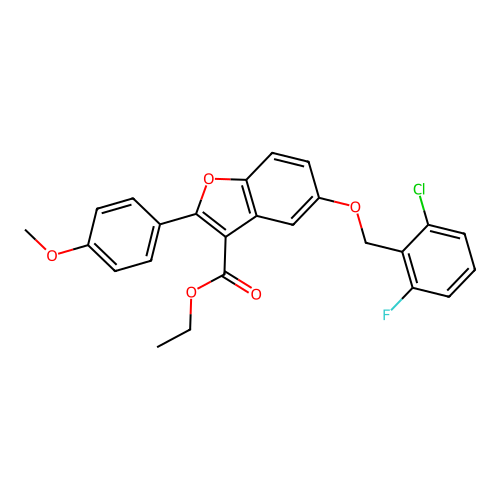 ethyl 5-[(2-chloro-6-fluorophenyl)methoxy]-2-(4-methoxyphenyl)-1-benzofuran-3-carboxylate structure