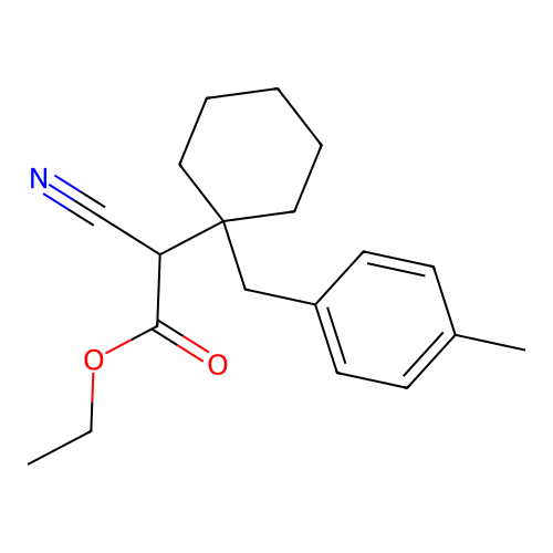 Ethyl cyano[1-(4-methylbenzyl)cyclohexyl]acetate structure