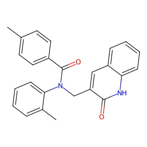 4-methyl-N-(2-methylphenyl)-N-[(2-oxo-1,2-dihydroquinolin-3-yl)methyl]benzamide structure