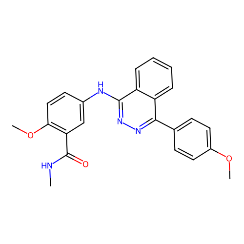 2-methoxy-5-{[4-(4-methoxyphenyl)phthalazin-1-yl]amino}-N-methylbenzamide structure