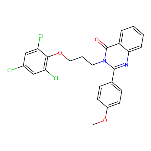 2-(4-methoxyphenyl)-3-(3-(2,4,6-trichlorophenoxy)propyl)quinazolin-4(3H)-one structure