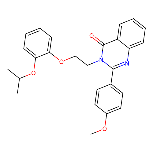 2-(4-methoxyphenyl)-3-{2-[2-(propan-2-yloxy)phenoxy]ethyl}quinazolin-4(3H)-one structure