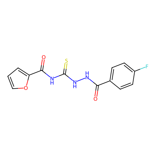 N-[[(4-fluorobenzoyl)amino]carbamothioyl]furan-2-carboxamide structure