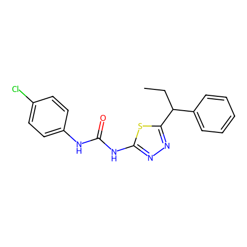 1-(4-Chlorophenyl)-3-[5-(1-phenylpropyl)-1,3,4-thiadiazol-2-yl]urea structure