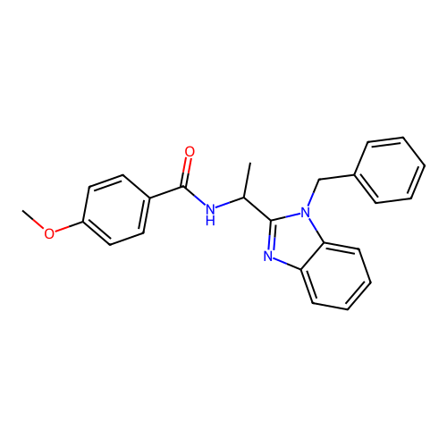 N-[1-(1-benzyl-1H-benzimidazol-2-yl)ethyl]-4-methoxybenzamide structure