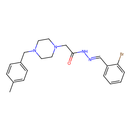 (E)-N'-(2-bromobenzylidene)-2-(4-(4-methylbenzyl)piperazin-1-yl)acetohydrazide structure