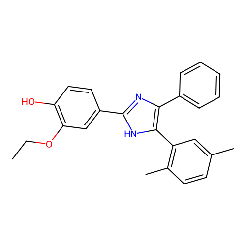 4-(5-(2,5-dimethylphenyl)-4-phenyl-1H-imidazol-2-yl)-2-ethoxyphenol structure
