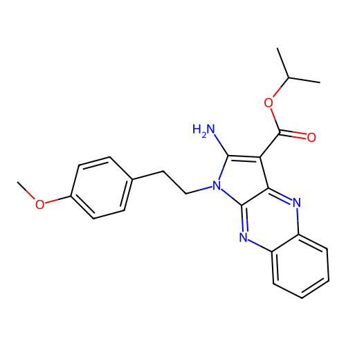 isopropyl 2-amino-1-(4-methoxyphenethyl)-1H-pyrrolo[2,3-b]quinoxaline-3-carboxylate structure