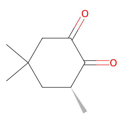 (3R)-3,5,5-trimethylcyclohexane-1,2-dione structure