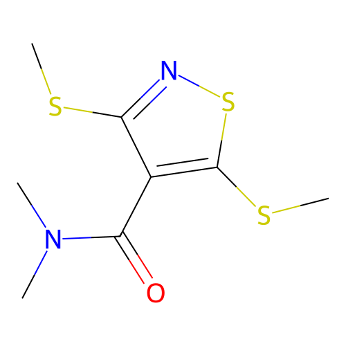 4-Isothiazolecarboxamide, N,N-dimethyl-3,5-bis(methylthio)- structure