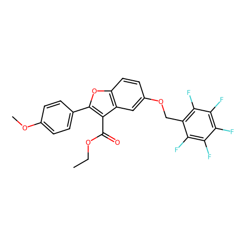 ethyl 2-(4-methoxyphenyl)-5-[(2,3,4,5,6-pentafluorophenyl)methoxy]-1-benzofuran-3-carboxylate structure