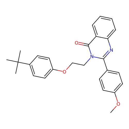 3-[2-(4-tert-butylphenoxy)ethyl]-2-(4-methoxyphenyl)quinazolin-4(3H)-one structure
