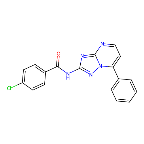 4-chloro-N-(7-phenyl[1,2,4]triazolo[1,5-a]pyrimidin-2-yl)benzamide structure