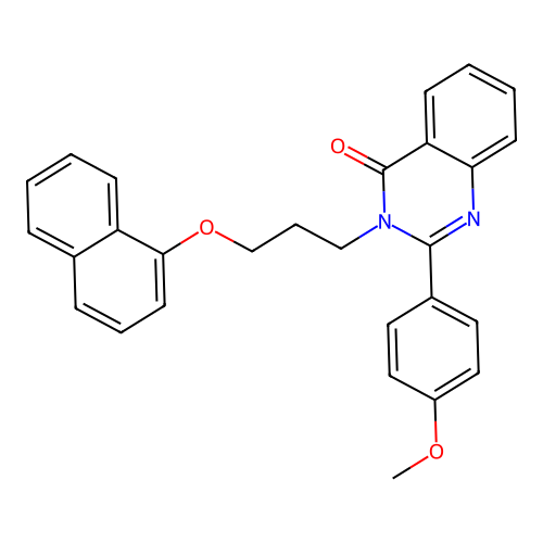 2-(4-methoxyphenyl)-3-(3-(naphthalen-1-yloxy)propyl)quinazolin-4(3H)-one structure