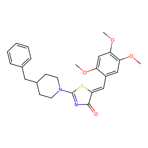 (Z)-2-(4-benzylpiperidin-1-yl)-5-(2,4,5-trimethoxybenzylidene)thiazol-4(5H)-one structure