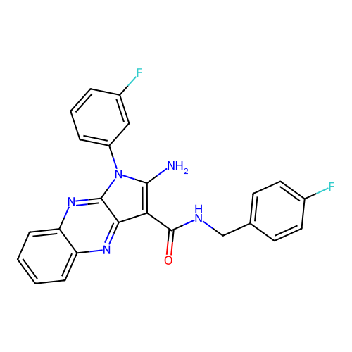 2-amino-N-(4-fluorobenzyl)-1-(3-fluorophenyl)-1H-pyrrolo[2,3-b]quinoxaline-3-carboxamide structure