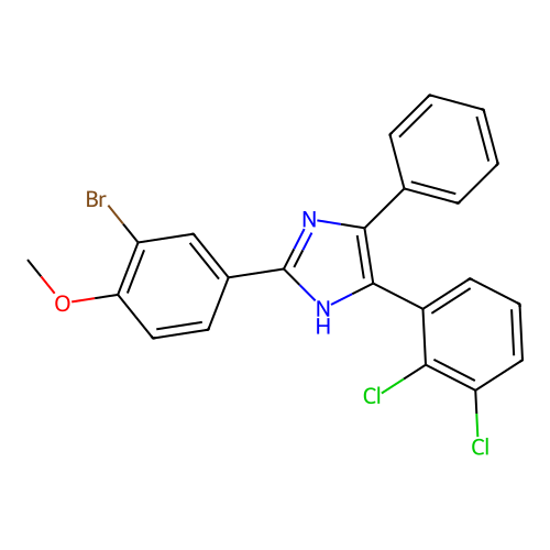 2-(3-bromo-4-methoxyphenyl)-5-(2,3-dichlorophenyl)-4-phenyl-1H-imidazole structure