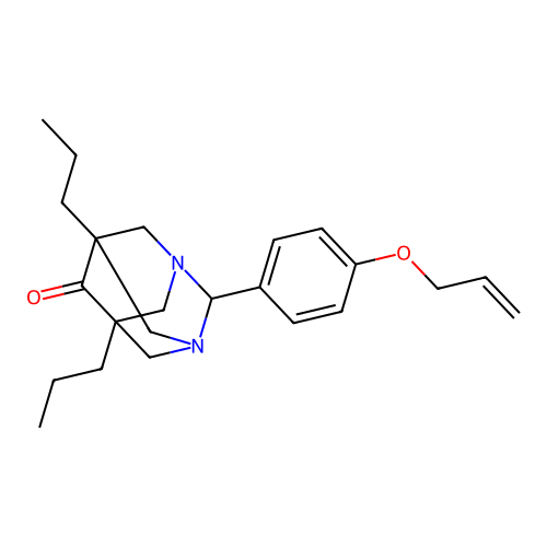 Tricyclo[3.3.1.1(3,7)]decan-6-one, 2-(4-allyloxyphenyl)-5,7-dipropyl-1,3-diaza- structure