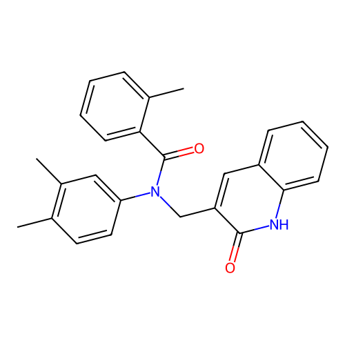 N-(3,4-dimethylphenyl)-N-((2-hydroxyquinolin-3-yl)methyl)-2-methylbenzamide structure