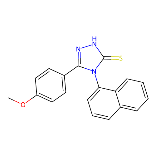 5-(4-methoxyphenyl)-4-(naphthalen-1-yl)-2,4-dihydro-3H-1,2,4-triazole-3-thione structure