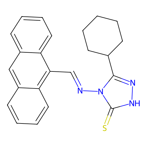 4-((9-Anthrylmethylene)amino)-5-cyclohexyl-4H-1,2,4-triazol-3-YL hydrosulfide structure