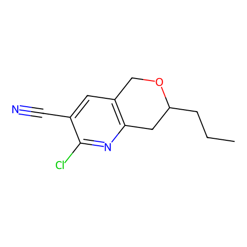 2-Chloro-7-propyl-7,8-dihydro-5H-pyrano[4,3-b]pyridine-3-carbonitrile structure