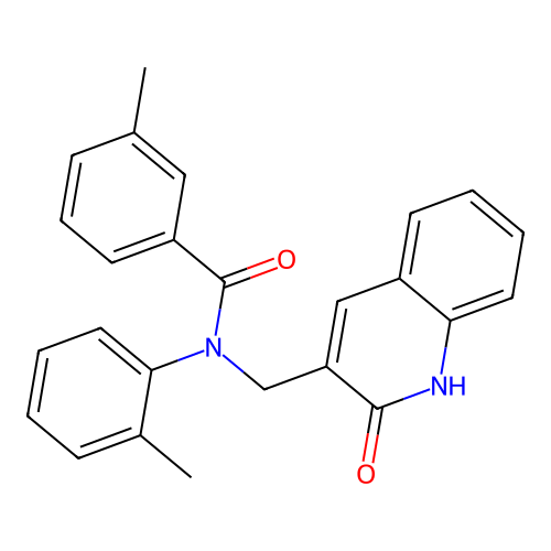 N-[(2-hydroxyquinolin-3-yl)methyl]-3-methyl-N-(2-methylphenyl)benzamide structure