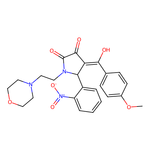 (4Z)-4-[hydroxy-(4-methoxyphenyl)methylidene]-1-(2-morpholin-4-ylethyl)-5-(2-nitrophenyl)pyrrolidine-2,3-dione structure