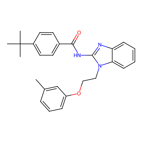 4-tert-butyl-N-{1-[2-(3-methylphenoxy)ethyl]-1H-benzimidazol-2-yl}benzamide structure