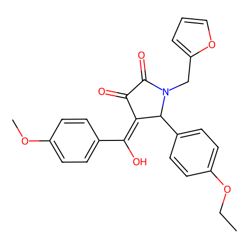 (4E)-5-(4-ethoxyphenyl)-1-(furan-2-ylmethyl)-4-[hydroxy(4-methoxyphenyl)methylidene]pyrrolidine-2,3-dione structure