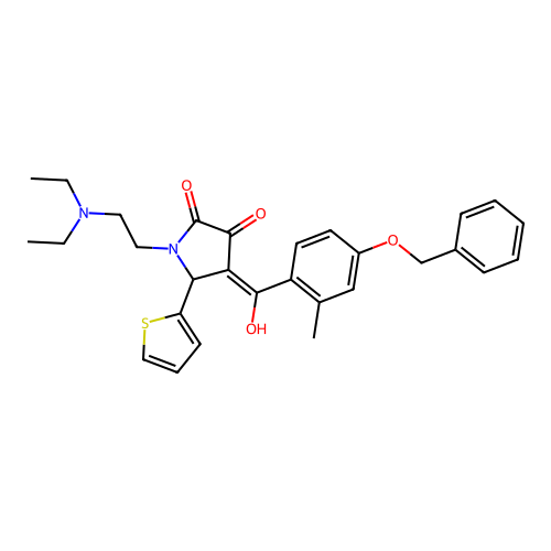 4-(4-(Benzyloxy)-2-methylbenzoyl)-1-(2-(diethylamino)ethyl)-3-hydroxy-5-(thiophen-2-yl)-1H-pyrrol-2(5H)-one structure