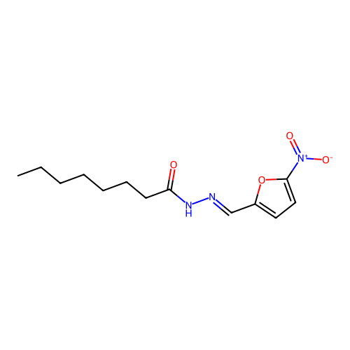 N'-[(E)-(5-nitrofuran-2-yl)methylidene]octanehydrazide structure