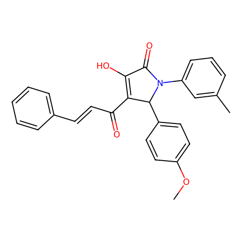 4-cinnamoyl-3-hydroxy-5-(4-methoxyphenyl)-1-(m-tolyl)-1H-pyrrol-2(5H)-one structure