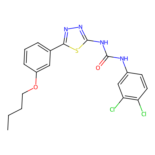 1-[5-(3-Butoxyphenyl)-1,3,4-thiadiazol-2-yl]-3-(3,4-dichlorophenyl)urea structure