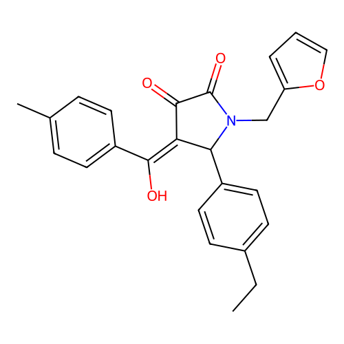 (4E)-5-(4-ethylphenyl)-1-(furan-2-ylmethyl)-4-[hydroxy(4-methylphenyl)methylidene]pyrrolidine-2,3-dione structure