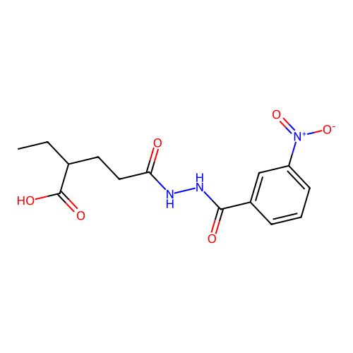 2-Ethyl-5-(2-(3-nitrobenzoyl)hydrazinyl)-5-oxopentanoic acid structure