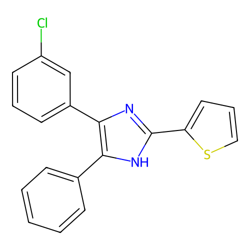 4-(3-chlorophenyl)-5-phenyl-2-(thiophen-2-yl)-1H-imidazole structure
