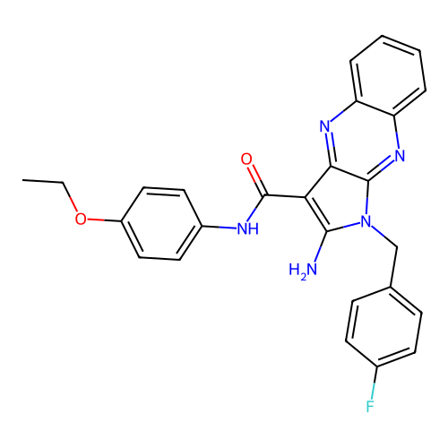 2-amino-N-(4-ethoxyphenyl)-1-(4-fluorobenzyl)-1H-pyrrolo[2,3-b]quinoxaline-3-carboxamide structure